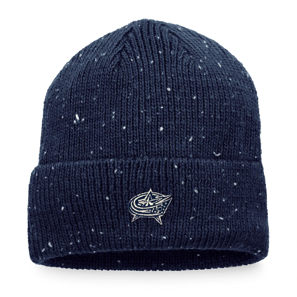 Fanatics pour hommes Navy Columbus Blue Jackets Authentic Pro Rink Pinnacle Bonnet en tricot à revers