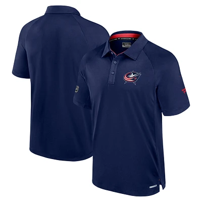 Polo authentique Pro Rink bleu marine Columbus Blue Jackets Fanatics pour homme