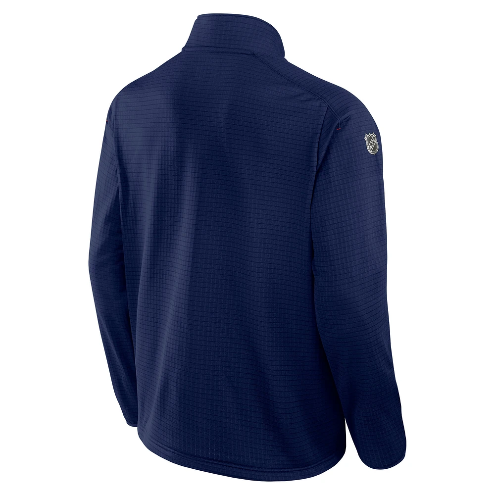 Men's Fanatics  Navy Columbus Blue Jackets Authentic Pro Rink Quarter-Zip Jacket