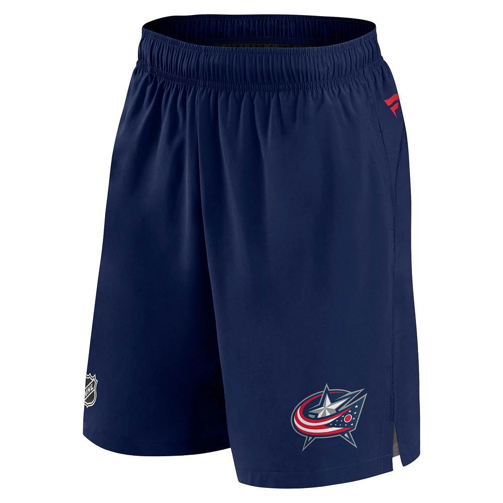 Short de patinoire authentique Pro Rink Fanatics Navy Columbus Blue Jackets pour hommes