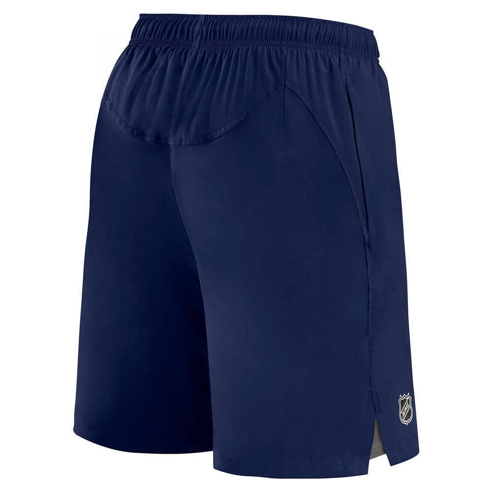 Short de patinoire authentique Pro Rink Fanatics Navy Columbus Blue Jackets pour hommes