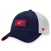 Casquette Snapback Authentic Pro Rink Trucker Fanatics Navy Columbus Blue Jackets pour hommes