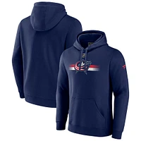 Men's Fanatics Navy Columbus Blue Jackets Authentic Pro Secondary Pullover Hoodie