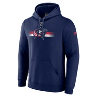 Men's Fanatics Navy Columbus Blue Jackets Authentic Pro Secondary Pullover Hoodie