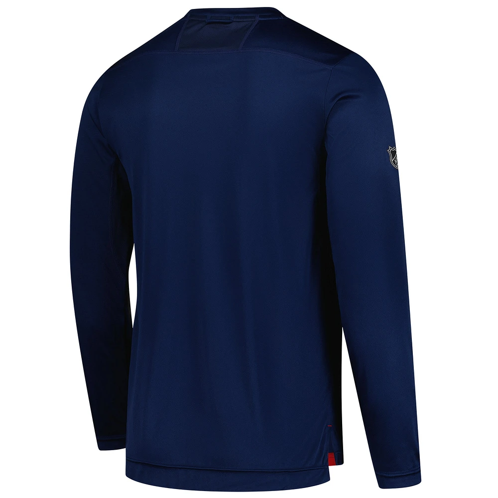 T-shirt à manches longues Authentic Pro Tech bleu marine Columbus Blue Jackets Fanatics pour homme