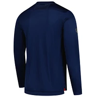 T-shirt à manches longues Authentic Pro Tech bleu marine Columbus Blue Jackets Fanatics pour homme