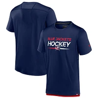 Men's Fanatics  Navy Columbus Blue Jackets Authentic Pro Tech T-Shirt