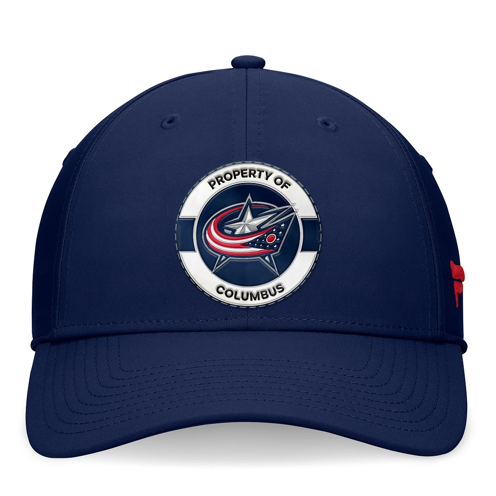 Men's Fanatics Navy Columbus Blue Jackets Authentic Pro Training Camp Flex Hat