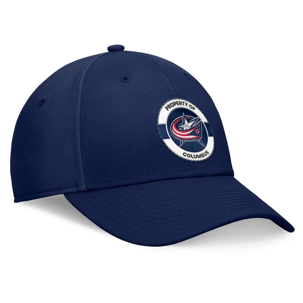 Men's Fanatics Navy Columbus Blue Jackets Authentic Pro Training Camp Flex Hat