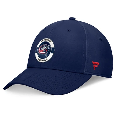 Fanatics pour hommes Navy Columbus Blue Jackets Authentic Pro Training Camp Flex Hat