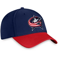 Casquette flexible avec logo principal Fanatics Navy Columbus Blue Jackets pour hommes