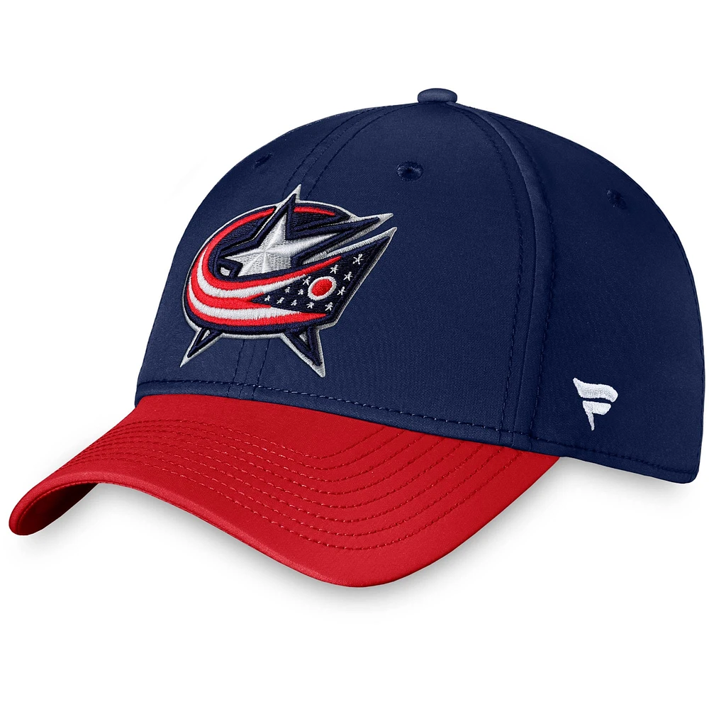 Casquette flexible avec logo principal Fanatics Navy Columbus Blue Jackets pour hommes