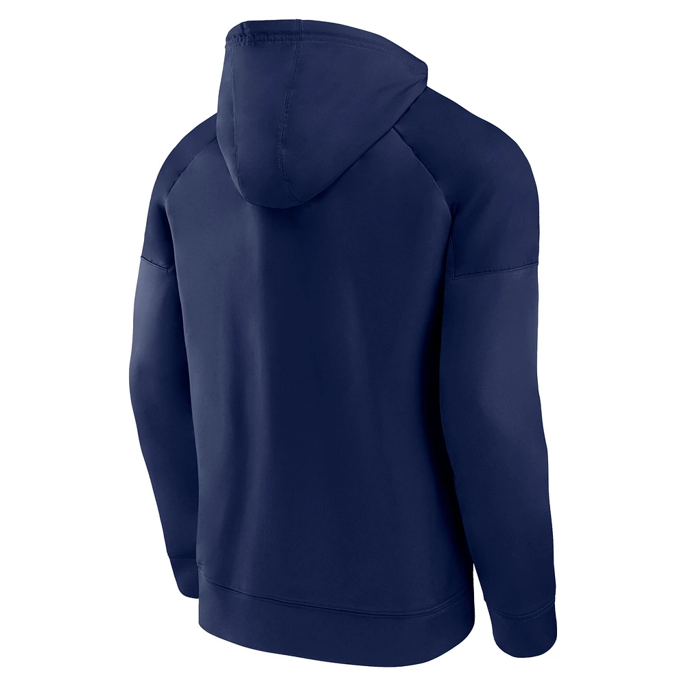 Men's Fanatics  Navy Columbus Blue Jackets Iconic Defender Raglan Pullover Hoodie