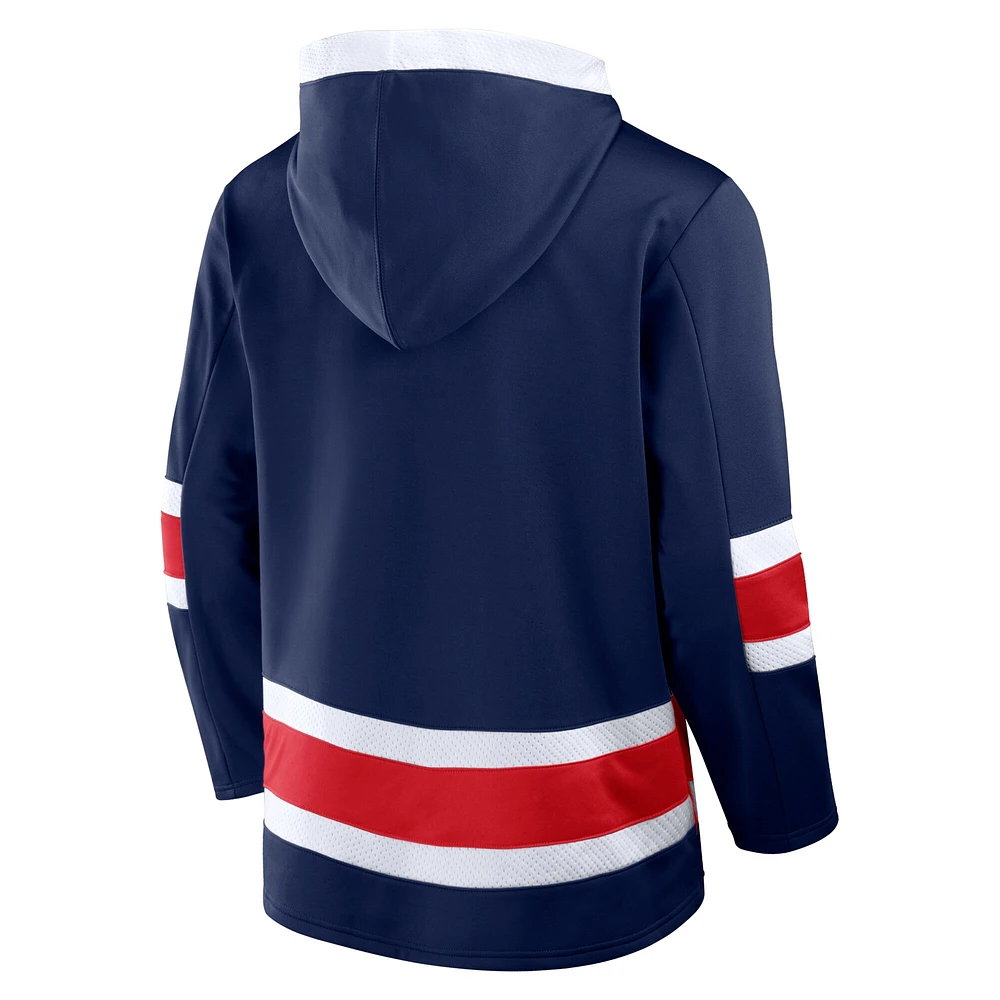 Sweat à capuche en polaire Inside Line pour homme Fanatics Navy Columbus Blue Jackets