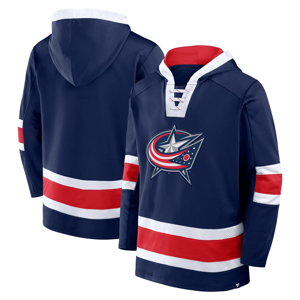 Sweat à capuche en polaire Inside Line pour homme Fanatics Navy Columbus Blue Jackets