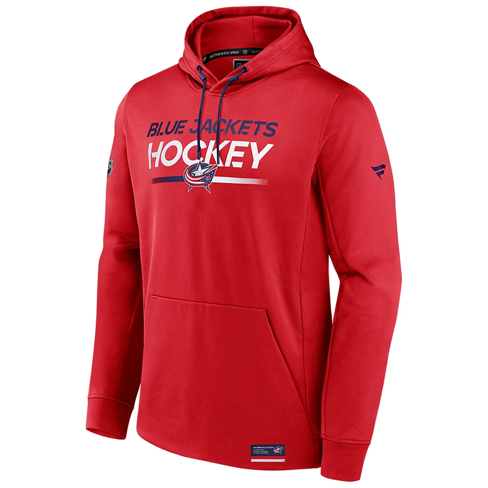 Sweat à capuche en polaire authentique Pro des Blue Jackets de Columbus pour hommes