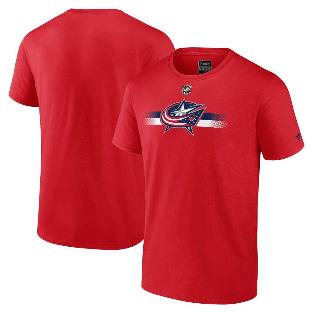 T-shirt secondaire professionnel authentique Columbus Blue Jackets Fanatics pour hommes