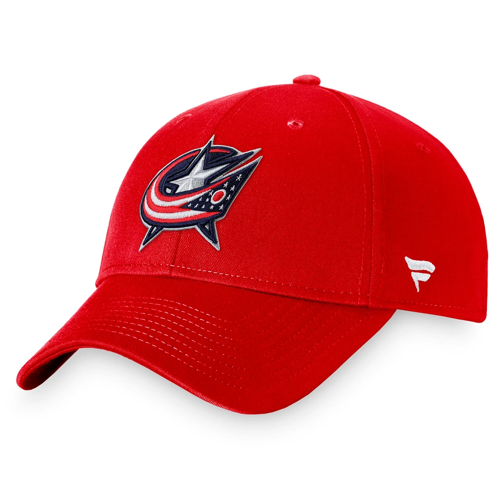 Men's Fanatics Red Columbus Blue Jackets Core Adjustable Hat