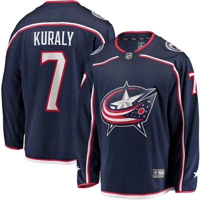 Men's Fanatics Sean Kuraly Navy Columbus Blue Jackets Home Breakaway Player Jersey