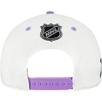 Men's Fanatics  White/Lavender Columbus Blue Jackets Authentic Pro Hockey Fights Cancer Adjustable Hat