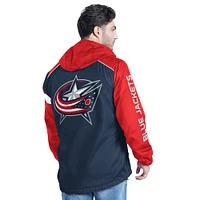 Men's G-III Sports by Carl Banks Navy/Red Columbus Blue Jackets Lateral Half-Zip Hoodie Jacket