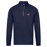 Pull-over zippé quart de tour Theory Insignia Core Raglan bleu marine Columbus Blue Jackets pour homme Levelwear