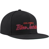 Men's Mitchell & Ness Black Columbus Blue Jackets Core Team Script 2.0 Snapback Hat