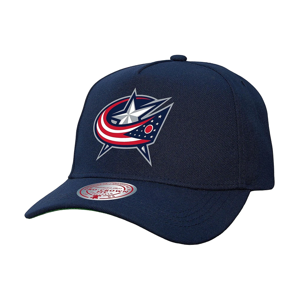 Casquette ajustable Mitchell & Ness Blue Jackets Columbus Blue Jackets Core Team Ground Pro pour homme