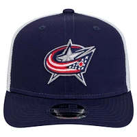 Men's New Era Navy Columbus Blue Jackets Core Trucker 9SEVENTY Stretch-Snap Hat