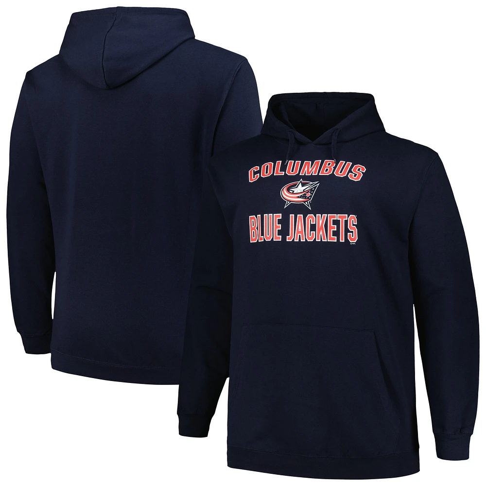 Profil pour hommes Columbus Blue Jackets Big & Tall Arch Over Logo Pull à capuche