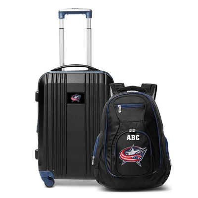 Columbus Blue Jackets MOJO Personalized Premium 2-Piece Backpack & Carry-On Set