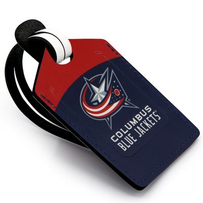 Navy Columbus Blue Jackets Personalized Leather Luggage Tag