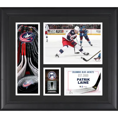 Patrik Laine Columbus Blue Jackets Fanatics Authentic Unsigned Framed 15" x 17" Player Collage with a Piece of Game-Used Puck