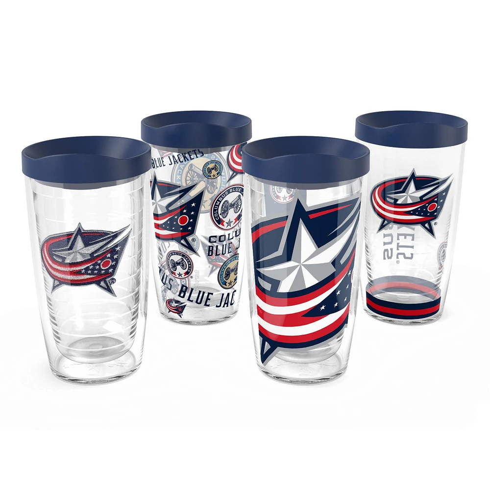 Tervis Columbus Blue Jackets paquet de quatre 16oz. Ensemble de gobelets classiques