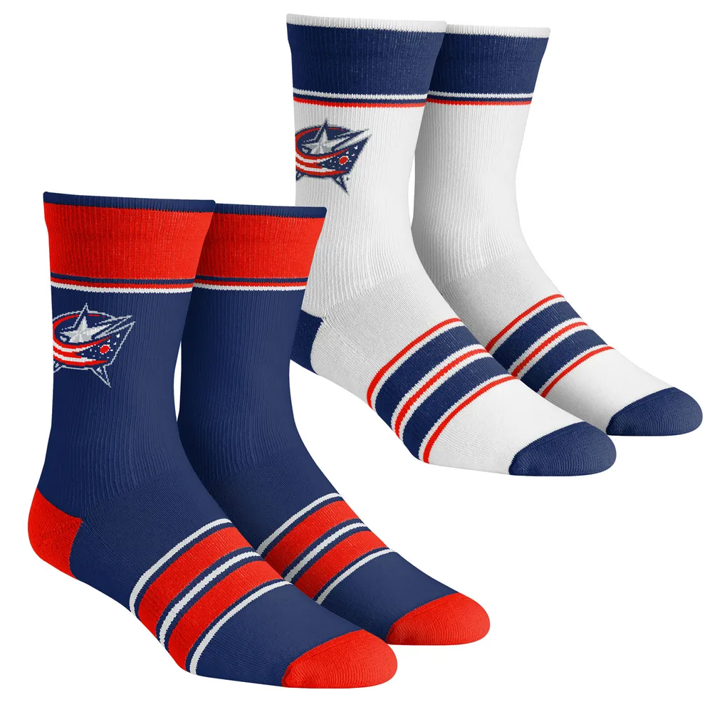 Columbus Blue Jackets Rock Em Socks Unisex Multi-Stripe 2-Pack Team Crew Sock Set