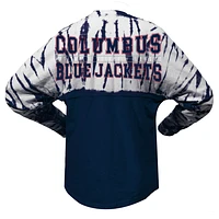 Unisex Spirit Jersey Navy Columbus Blue Jackets Crystal Half Dye Long Sleeve T-Shirt