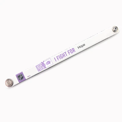 White Columbus Blue Jackets Hockey Fights Cancer Personalized Ribbon Keychain