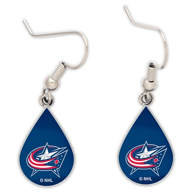 WinCraft Columbus Blue Jackets Tear Drop Dangle Earrings
