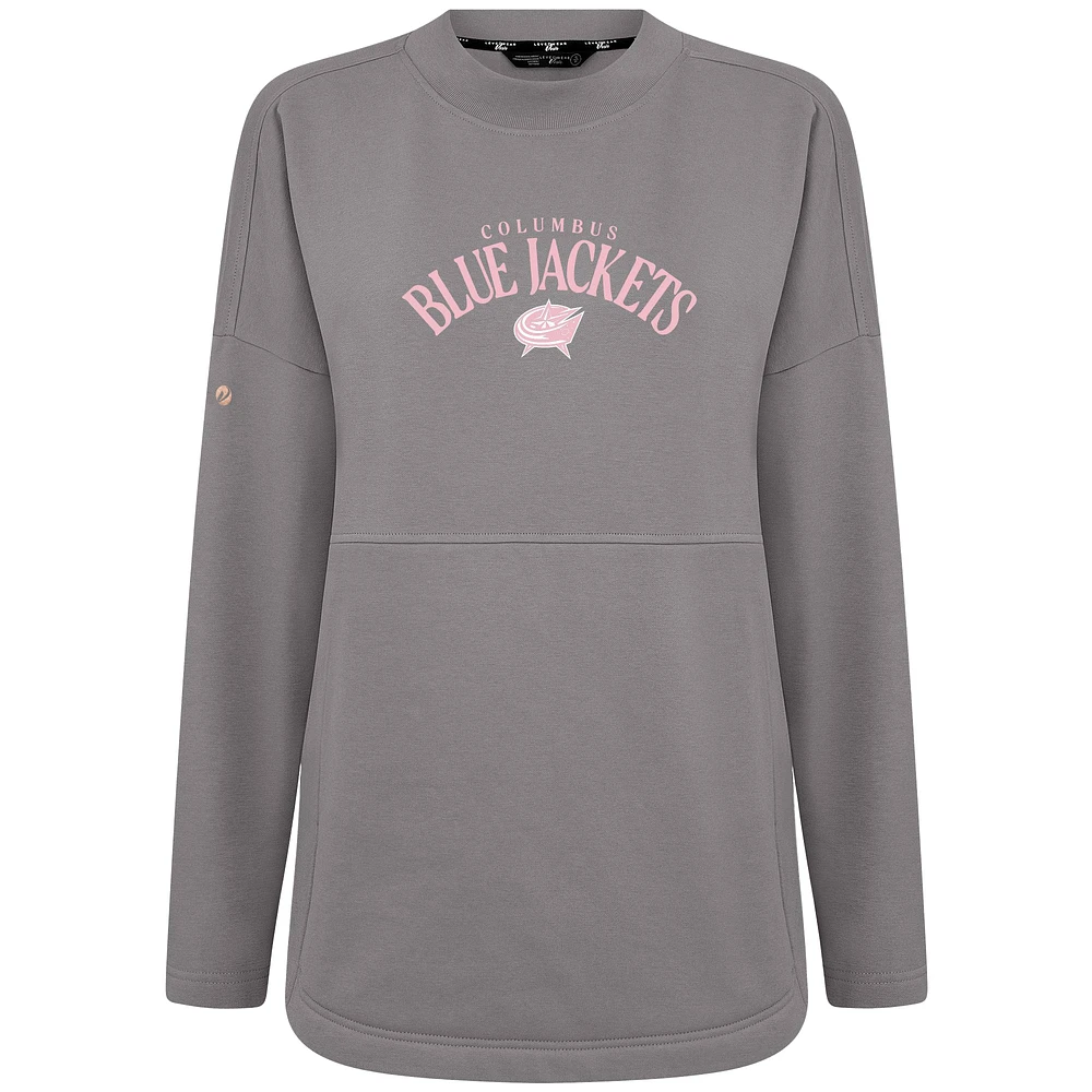 Sweat-shirt à enfiler arqué Beaudry pour la fête des mères Blue Jackets de Columbus gris Levelwear femme