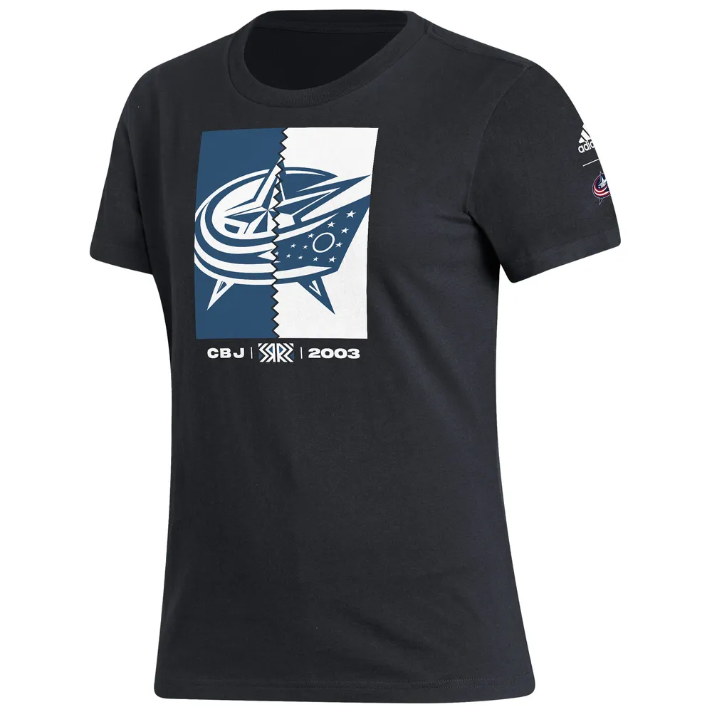 T-shirt adidas Columbus Blue Jackets Reverse Retro 2.0 Playmaker pour femme noir