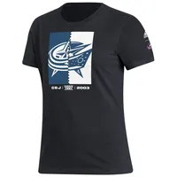 Women's adidas Black Columbus Blue Jackets Reverse Retro 2.0 Playmaker T-Shirt