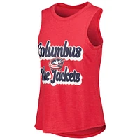 Women's Concepts Sport Heather Red/Heather Navy Columbus Blue Jackets Meter Muscle Tank Top & Pants Sleep Set