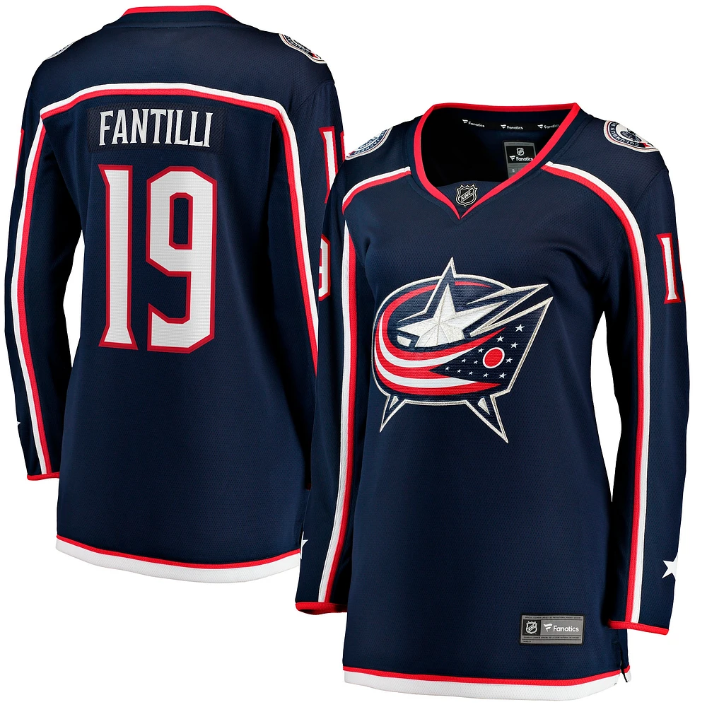 Maillot de joueur à domicile Premier Breakaway des Columbus Blue Jackets la marine Adam Fantilli Fanatics pour femmes