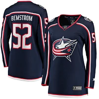 Maillot de joueur échappé à domicile Fanatics Emil Bemstrom bleu marine Columbus Blue Jackets pour femmes