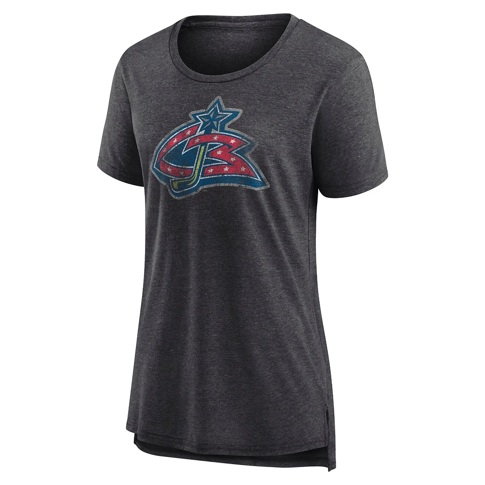 Women's Fanatics Heather Charcoal Columbus Blue Jackets Special Edition 2.0 Modern T-Shirt