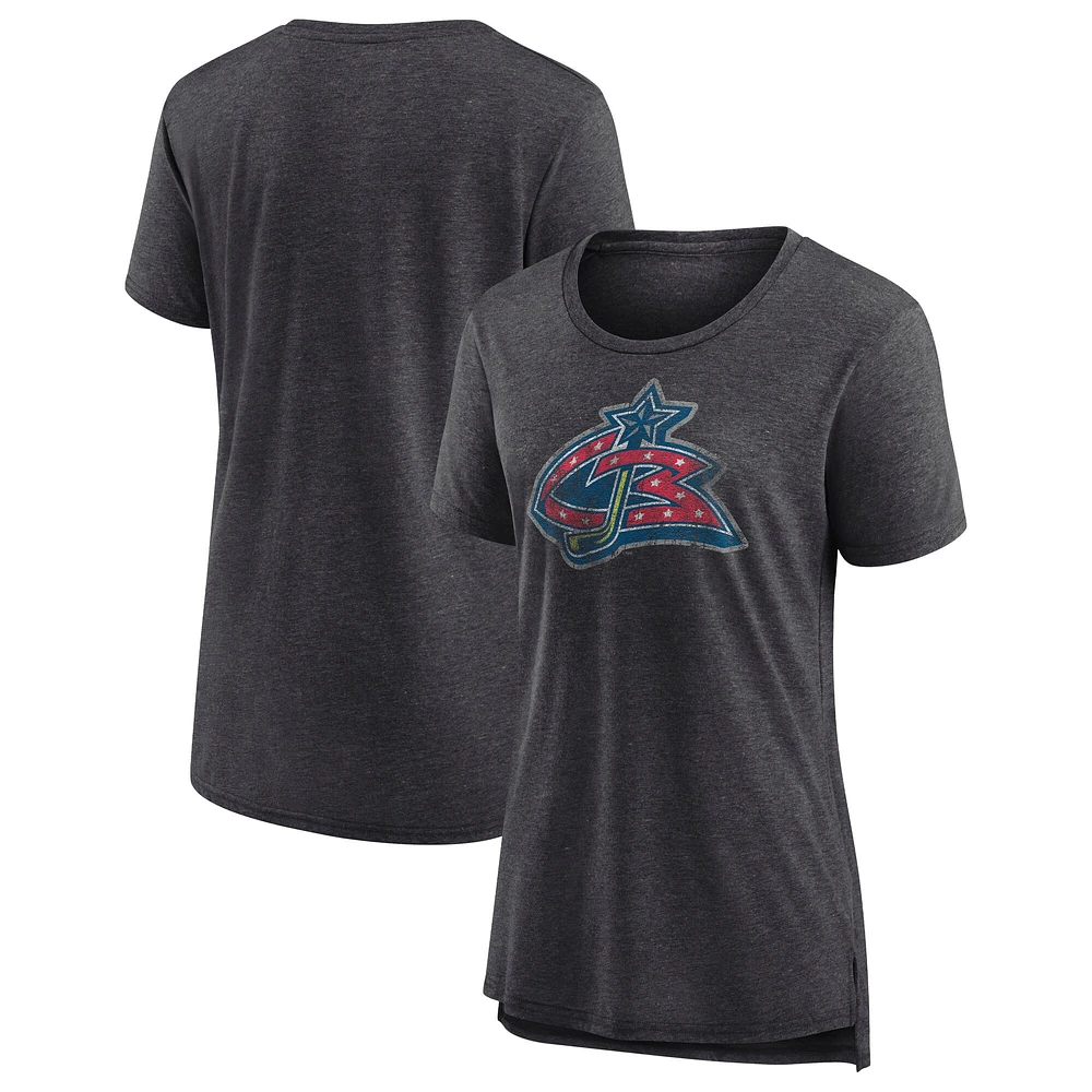 Women's Fanatics Heather Charcoal Columbus Blue Jackets Special Edition 2.0 Modern T-Shirt