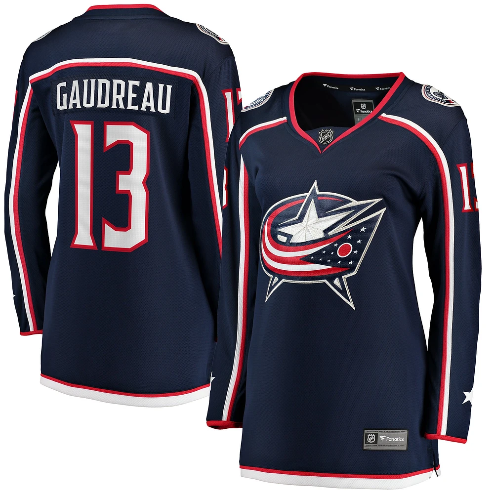 Fanatics pour femmes Johnny Gaudreau Navy Columbus Blue Jackets Maillot de joueur échappé