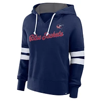 Women's Fanatics Navy Columbus Blue Jackets Seize Fleece Pullover Hoodie