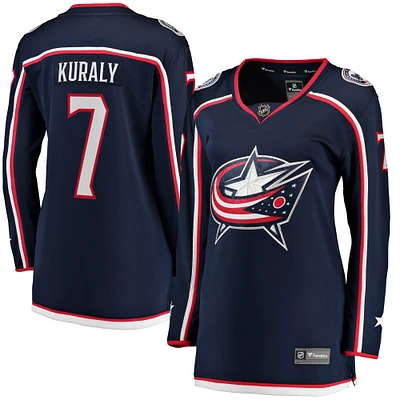 Fanatics pour femmes Sean Kuraly Navy Columbus Blue Jackets Maillot de joueur échappé à domicile