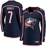 Women's Fanatics Sean Kuraly Navy Columbus Blue Jackets Home Breakaway Player Jersey